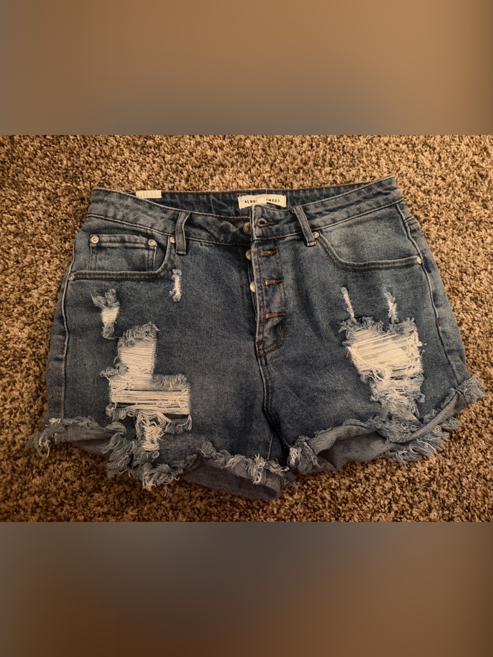 Almost Famous High-Rise Distressed Denim Shorts